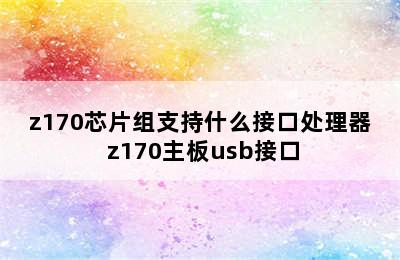 z170芯片组支持什么接口处理器 z170主板usb接口